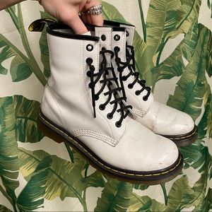 White Patent Leather Doc Martens
